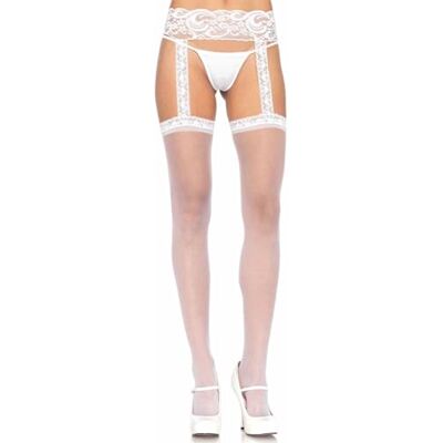 Leg Avenue Sheer Thigh Highs, Bianco, Taglia Unica Leg Avenue Sheer Thigh Highs, Bianco, Taglia Unica
