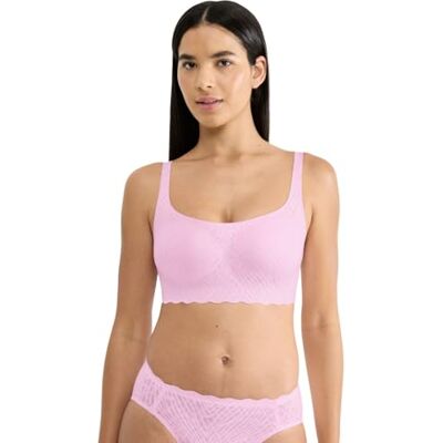 Sloggi Zero Feel Bliss Top T Shirt Bra, Rosa Floreale, M Donna Sloggi Zero Feel Bliss Top T Shirt Bra, Rosa Floreale, M Donna