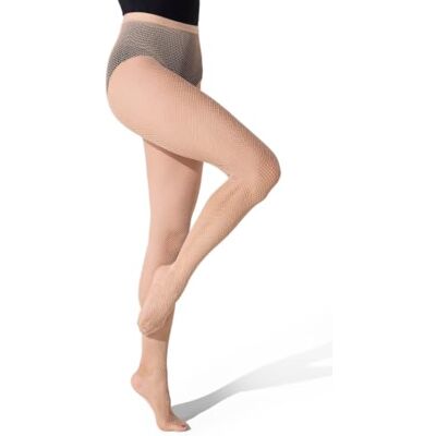 Capezio Studio Basics Calze a rete da donna, senza cuciture, Porcellana., Small Capezio Studio Basics Calze a rete da donna, senza cuciture, Porcellana., Small