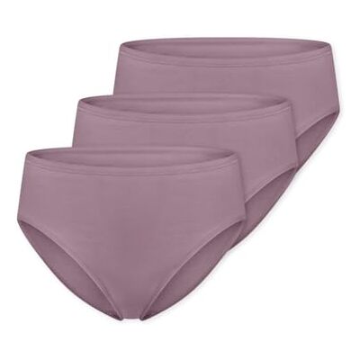 Schiesser Slip da Donna in Cotone Essentials, Confezione da 3 Pezzi, Mauve_, 46 Schiesser Slip da Donna in Cotone Essentials, Confezione da 3 Pezzi, Mauve_, 46
