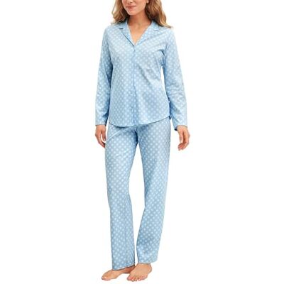 Calida Set Pigiama da Donna Lovely Nights, Blu Cascata, 36-38 Calida Set Pigiama da Donna Lovely Nights, Blu Cascata, 36-38