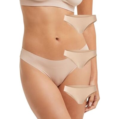 POMPEA 3 Pezzi Slip Brasiliana Donna in Morbida Microfibra, Mutande Donna con Taglio Vivo Senza Cuciture POMPEA 3 Pezzi Slip Brasiliana Donna in Morbida Microfibra, Mutande Donna con Taglio Vivo Senza Cuciture