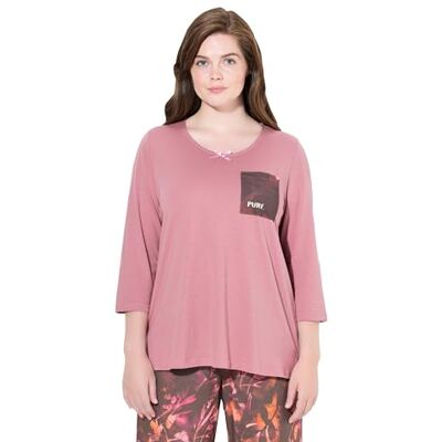 Ulla Popken Pyjamashirt, U-Boot-Ausschnitt, 3/4-arm, Biobaumwolle Parte Superiore del Pigiama, Rosa Antico, 60/62 IT Donna Ulla Popken Pyjamashirt, U-Boot-Ausschnitt, 3/4-arm, Biobaumwolle Parte Superiore del Pigiama, Rosa Antico, 60/62 IT Donna