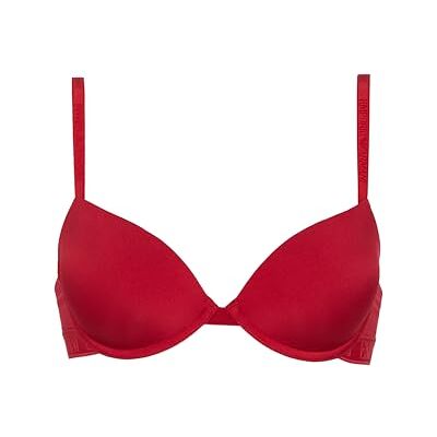 Emporio Armani Iconico Reggiseno Push-up in Microfibra da Donna, Rosso, Taglia 34, Rosso, 3D Emporio Armani Iconico Reggiseno Push-up in Microfibra da Donna, Rosso, Taglia 34, Rosso, 3D