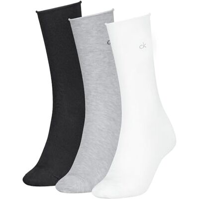 Calvin Klein CK Calzini da donna 3P, Bianco/grigio chiaro melange/nero, 35-38 Calvin Klein CK Calzini da donna 3P, Bianco/grigio chiaro melange/nero, 35-38