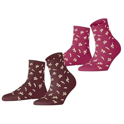 Esprit Twig W Sso cotone fantasia confezione di 2 paia, Calzini Donna, Rosso Tibetan Red Cerise 0110, 35-38 Esprit Twig W Sso cotone fantasia confezione di 2 paia, Calzini Donna, Rosso Tibetan Red Cerise 0110, 35-38