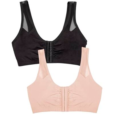 Fruit of the Loom Reggiseno Sportivo Comodo con Chiusura Frontale con Cinghie in Rete Reggiseno Sportivo Donna (Pacco da 2) Fruit of the Loom Reggiseno Sportivo Comodo con Chiusura Frontale con Cinghie in Rete Reggiseno Sportivo Donna (Pacco da 2)
