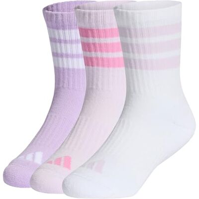 Adidas Mixte enfant 3STRIPES CUSHIONED SPORTSWEAR CREW SOCKS 3 PAIR PACK, powder plum/white/ice lavender, 3-4 Years Adidas Mixte enfant 3STRIPES CUSHIONED SPORTSWEAR CREW SOCKS 3 PAIR PACK, powder plum/white/ice lavender, 3-4 Years