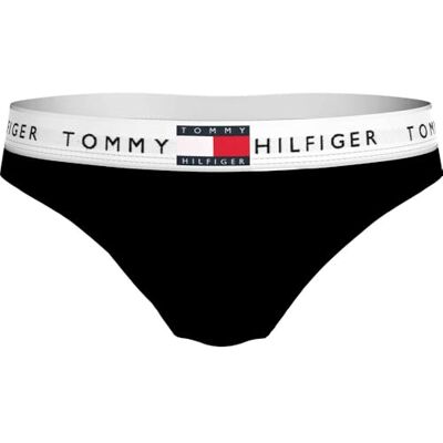 Tommy Hilfiger Donna Slip Taglio Bikini Classic con Fascia con Logo, Nero (Black), S Tommy Hilfiger Donna Slip Taglio Bikini Classic con Fascia con Logo, Nero (Black), S