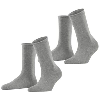 Esprit Basic Pure 2-Pack W So cotone tinta unita confezione di 2 paia, Calzini Donna, Grigio Light Grey Melange 3390, 35-38 Esprit Basic Pure 2-Pack W So cotone tinta unita confezione di 2 paia, Calzini Donna, Grigio Light Grey Melange 3390, 35-38