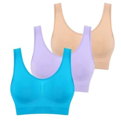 Boolavard 3 Pezzi/Set Reggiseni Senza Cuciture per Donna Reggiseno Senza Ferretto Crop Top Morbido Canotta Sportiva Reggiseno Boolavard 3 Pezzi/Set Reggiseni Senza Cuciture per Donna Reggiseno Senza Ferretto Crop Top Morbido Canotta Sportiva Reggiseno