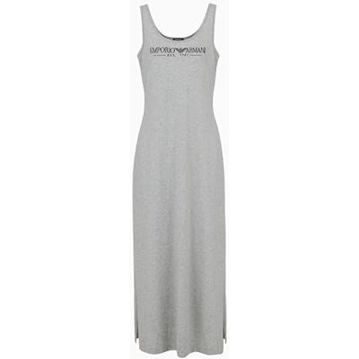 Emporio Armani Vestaglia da Notte Lunga da Donna, Melange Grigio Chiaro., L Emporio Armani Vestaglia da Notte Lunga da Donna, Melange Grigio Chiaro., L