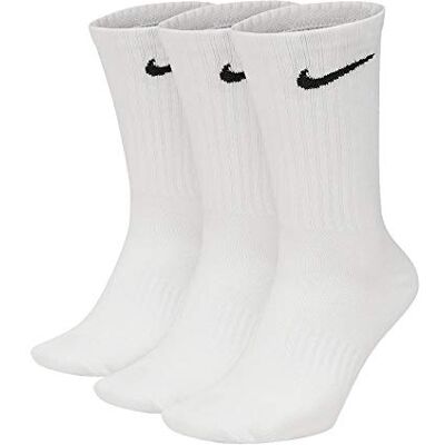 Nike 3PPK Value Cotton Crew Calze, Multicolore (Bianco/Blu), S/ 34-38 Nike 3PPK Value Cotton Crew Calze, Multicolore (Bianco/Blu), S/ 34-38