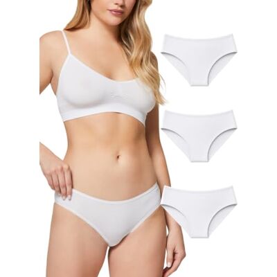 POMPEA Slip My Skin, Intimo Donna, Bianco (White), 44 confezione da 3 POMPEA Slip My Skin, Intimo Donna, Bianco (White), 44 confezione da 3