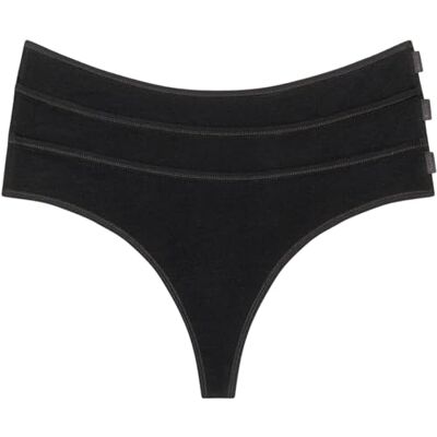Calvin Klein Perizomi Donna Confezione da 3 Ideal Cotton Tanga, Nero (Black/Black/Black), XL Calvin Klein Perizomi Donna Confezione da 3 Ideal Cotton Tanga, Nero (Black/Black/Black), XL