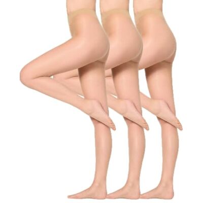 Nur Die 3er Transparent Strumpfhose 725949, Collant Donna, Marrone (Mandel 116), 48 (Talla produttore: L), Pacco da 3 Nur Die 3er Transparent Strumpfhose 725949, Collant Donna, Marrone (Mandel 116), 48 (Talla produttore: L), Pacco da 3