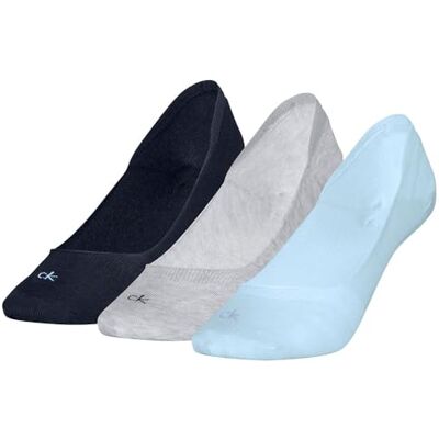 Calvin Klein CK WOMEN FOOTIE LC 3P, azzurro, 35-38 Calvin Klein CK WOMEN FOOTIE LC 3P, azzurro, 35-38