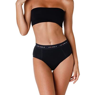 Lovable Slip Alto da Ciclo Mestruale Flusso Medio in Cotone Mutande Mestruali Riutilizzabili e Assorbenti Intimo Period Panties Donna, Nero, S Lovable Slip Alto da Ciclo Mestruale Flusso Medio in Cotone Mutande Mestruali Riutilizzabili e Assorbenti Intimo Period Panties Donna, Nero, S