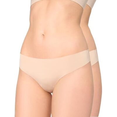 Nur Die Invisible Brazilian Slips Slip da Donna Senza Cuciture Ultraleggeri in Microfibra Invisibile e Senza Cuciture, Beige., 44-46 Nur Die Invisible Brazilian Slips Slip da Donna Senza Cuciture Ultraleggeri in Microfibra Invisibile e Senza Cuciture, Beige., 44-46