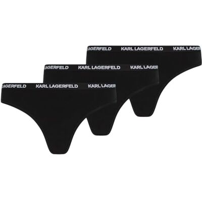 Lagerfeld Donna Logo Thong (3 Pack) Nero XL Lagerfeld Donna Logo Thong (3 Pack) Nero XL