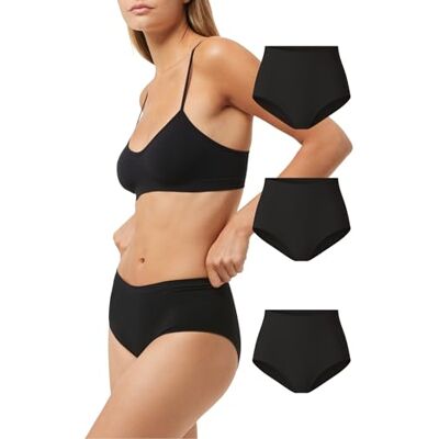 POMPEA 3 Pezzi Slip Donna a Vita Alta in Morbida Microfibra, Mutande Donna Senza Cuciture POMPEA 3 Pezzi Slip Donna a Vita Alta in Morbida Microfibra, Mutande Donna Senza Cuciture