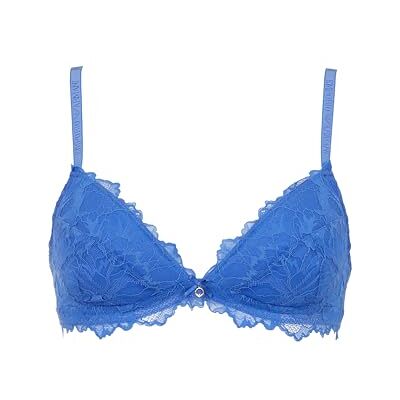 Emporio Armani Donna Eternal Reggiseno Triangolo Imbottito Pizzo Blu XL, Lapis Floreale, XL Emporio Armani Donna Eternal Reggiseno Triangolo Imbottito Pizzo Blu XL, Lapis Floreale, XL