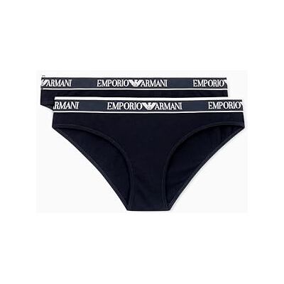 Emporio Armani Logoband Slip da Donna, Confezione da 2, Colore: Nero, Taglia S, Nero, S Emporio Armani Logoband Slip da Donna, Confezione da 2, Colore: Nero, Taglia S, Nero, S