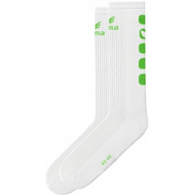 Erima , Calzini Lunghi 5 Cubi Unisex Adulto, Bianco (Weiß/Green), 35-38 Erima , Calzini Lunghi 5 Cubi Unisex Adulto, Bianco (Weiß/Green), 35-38