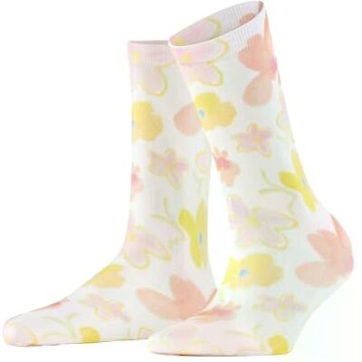 Burlington Garden Bloom W So cotone fantasia 1 paio, Calzini Donna, Bianco White 2001, 36-41 Burlington Garden Bloom W So cotone fantasia 1 paio, Calzini Donna, Bianco White 2001, 36-41