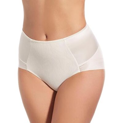 Selene , Mutanda Modellante Donna a Vita Alta con Motivo Floreale Frontale, Slip Senza Trasparenze, Collezione Violeta Control, Colore Avorio, Taglia S Selene , Mutanda Modellante Donna a Vita Alta con Motivo Floreale Frontale, Slip Senza Trasparenze, Collezione Violeta Control, Colore Avorio, Taglia S