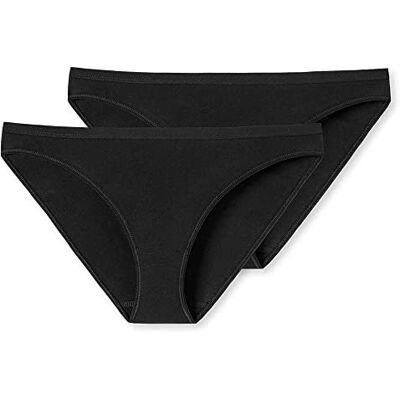Schiesser 2PACK Mini, Intimo Donna, Schwarz, 36 Schiesser 2PACK Mini, Intimo Donna, Schwarz, 36