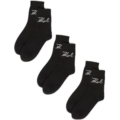 Lagerfeld Donna K/Signature Logo Sock (3 Pack) Black 39-42 Lagerfeld Donna K/Signature Logo Sock (3 Pack) Black 39-42