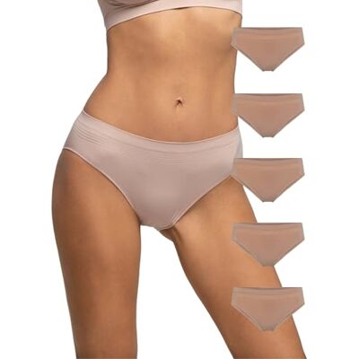 POMPEA 5 Paia Slip Donna in Morbida Microfibra, Mutande Donna Senza Cuciture Elasticizzate POMPEA 5 Paia Slip Donna in Morbida Microfibra, Mutande Donna Senza Cuciture Elasticizzate
