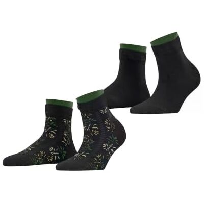 Esprit Soft Blooms 2 Pack W Sso cotone fantasia 2 paia, Calzini Donna, Nero Black 3000, 35-38 Esprit Soft Blooms 2 Pack W Sso cotone fantasia 2 paia, Calzini Donna, Nero Black 3000, 35-38