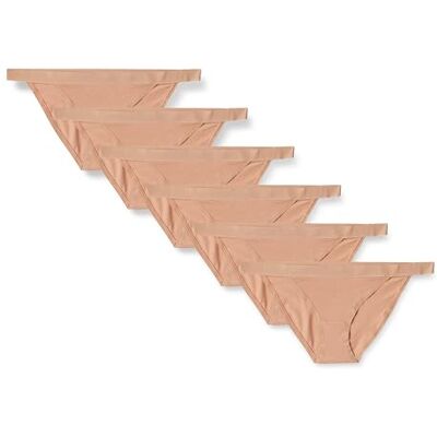 Amazon Essentials Tanga in Jersey di Cotone Donna, Confezione da 6, Bronzo Lavato, 52 Amazon Essentials Tanga in Jersey di Cotone Donna, Confezione da 6, Bronzo Lavato, 52
