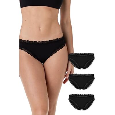 Lovable Mutande Slip in Microfibra e Pizzo, Confezione da 3 Pezzi Lovable Mutande Slip in Microfibra e Pizzo, Confezione da 3 Pezzi