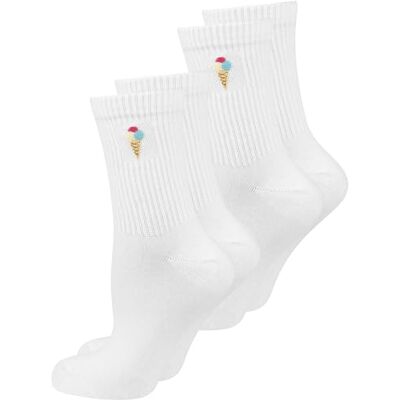 Nur Die Good Vibes 2 paia di calzini unisex da tennis, 35-46, retrò, con strisce, in cotone, traspiranti, morbidi, delicati sulla pelle, bianchi, colorati Nur Die Good Vibes 2 paia di calzini unisex da tennis, 35-46, retrò, con strisce, in cotone, traspiranti, morbidi, delicati sulla pelle, bianchi, colorati
