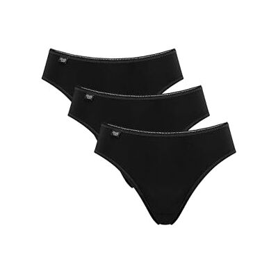 Sloggi 24/7 Cotton Tai C3P, Slip Donna, Nero (Black), 38 Sloggi 24/7 Cotton Tai C3P, Slip Donna, Nero (Black), 38