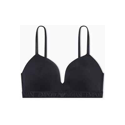 Emporio Armani Padded Triangle Bra, Reggiseno Imbottito Donna, Black, Emporio Armani Padded Triangle Bra, Reggiseno Imbottito Donna, Black,