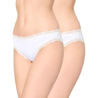 Nur Die Invisible Slip Brasiliano, da Donna, Senza Cuciture, in Microfibra, Invisibili e Senza Cuciture, Confezione da 2, Bianco, 44-46 Nur Die Invisible Slip Brasiliano, da Donna, Senza Cuciture, in Microfibra, Invisibili e Senza Cuciture, Confezione da 2, Bianco, 44-46