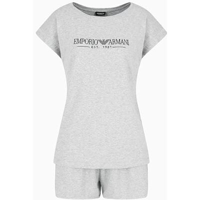 Emporio Armani Pigiama Corto da Donna, Grigio Chiaro Melange, S, Melange Grigio Chiaro., S Emporio Armani Pigiama Corto da Donna, Grigio Chiaro Melange, S, Melange Grigio Chiaro., S