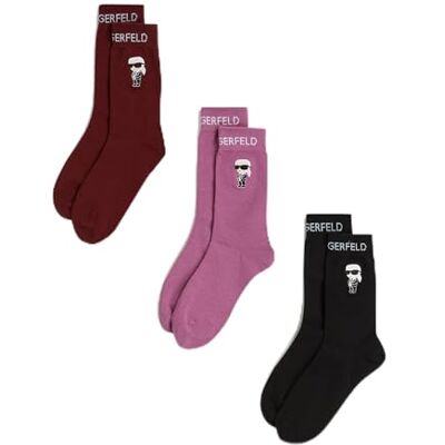 Lagerfeld Donne K/Ikon Sock (3 Pack)K Vino/Rosa/Nero 35-38 Lagerfeld Donne K/Ikon Sock (3 Pack)K Vino/Rosa/Nero 35-38