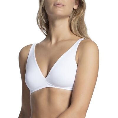 Calida Natural Comfort, Reggiseno Senza Ferretto Donna, Bianco (Weiss 001), 3A (Taglia Produttore: 80A) Calida Natural Comfort, Reggiseno Senza Ferretto Donna, Bianco (Weiss 001), 3A (Taglia Produttore: 80A)