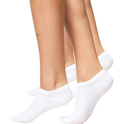 Nur Die Calzini da donna, morbidi, resistenti, corti, traspiranti, ad asciugatura rapida, confezione da 2 paia, bianco, 39-42 Nur Die Calzini da donna, morbidi, resistenti, corti, traspiranti, ad asciugatura rapida, confezione da 2 paia, bianco, 39-42