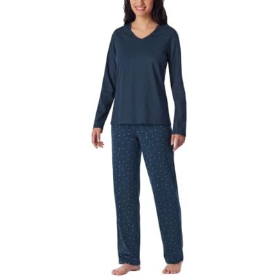 Schiesser Damen Schlafanzug Set Lang Weiche Baumwolle Nightwear Set di Pigiama Donna (Pacco da 1) Schiesser Damen Schlafanzug Set Lang Weiche Baumwolle Nightwear Set di Pigiama Donna (Pacco da 1)