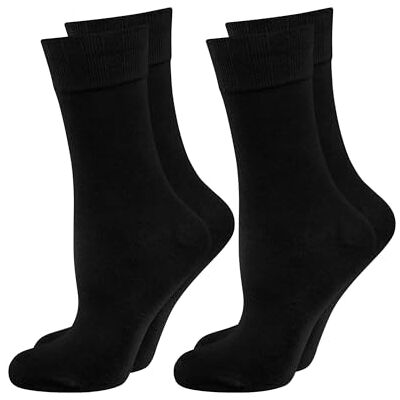 Nur Die Confezione da 2 calzini da donna in bambù, morbidi e confortevoli, in bambù, Nero, 35-38 Nur Die Confezione da 2 calzini da donna in bambù, morbidi e confortevoli, in bambù, Nero, 35-38