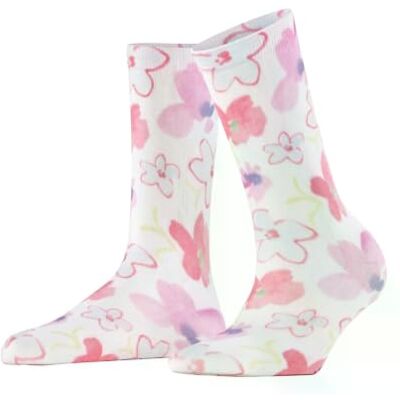 Burlington Garden Bloom W So cotone fantasia 1 paio, Calzini Donna, Bianco White 2008, 36-41 Burlington Garden Bloom W So cotone fantasia 1 paio, Calzini Donna, Bianco White 2008, 36-41