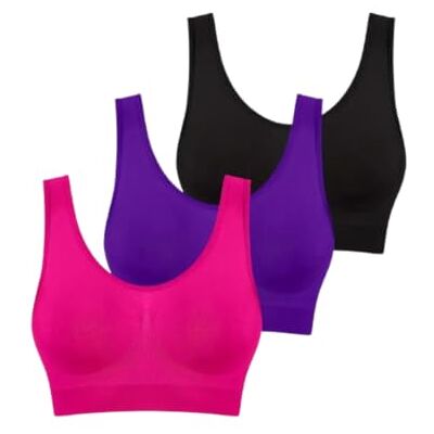 Boolavard 3 Pezzi/Set Reggiseni Senza Cuciture per Donna Reggiseno Senza Ferretto Crop Top Morbido Canotta Sportiva Reggiseno Boolavard 3 Pezzi/Set Reggiseni Senza Cuciture per Donna Reggiseno Senza Ferretto Crop Top Morbido Canotta Sportiva Reggiseno