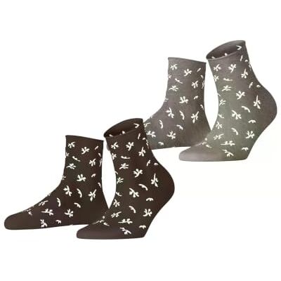 Esprit Twig W Sso cotone fantasia confezione di 2 paia, Calzini Donna, Multicolore Chocolate Taupe Melange 0160, 39-42 Esprit Twig W Sso cotone fantasia confezione di 2 paia, Calzini Donna, Multicolore Chocolate Taupe Melange 0160, 39-42