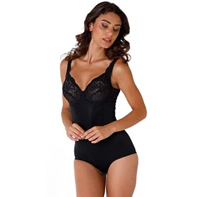 Lovable Body Modellante in Lycra e Cotone Senza Ferretto Alta Contenitività Coppe in Pizzo Sostegno Naturale 18790 Lov’ring Pizzo Donna, Nero, 40 / 6C Lovable Body Modellante in Lycra e Cotone Senza Ferretto Alta Contenitività Coppe in Pizzo Sostegno Naturale 18790 Lov’ring Pizzo Donna, Nero, 40 / 6C
